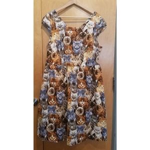 ModCloth Hooked On A Feline Cat Dress Sz 2X